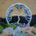 heavens harmony small tree of life sun catcher made with silver wire and blue, purple, clear, gold and silver seed beads